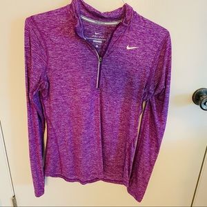 Purple Nike Dri-Fit long sleeve quarter zip